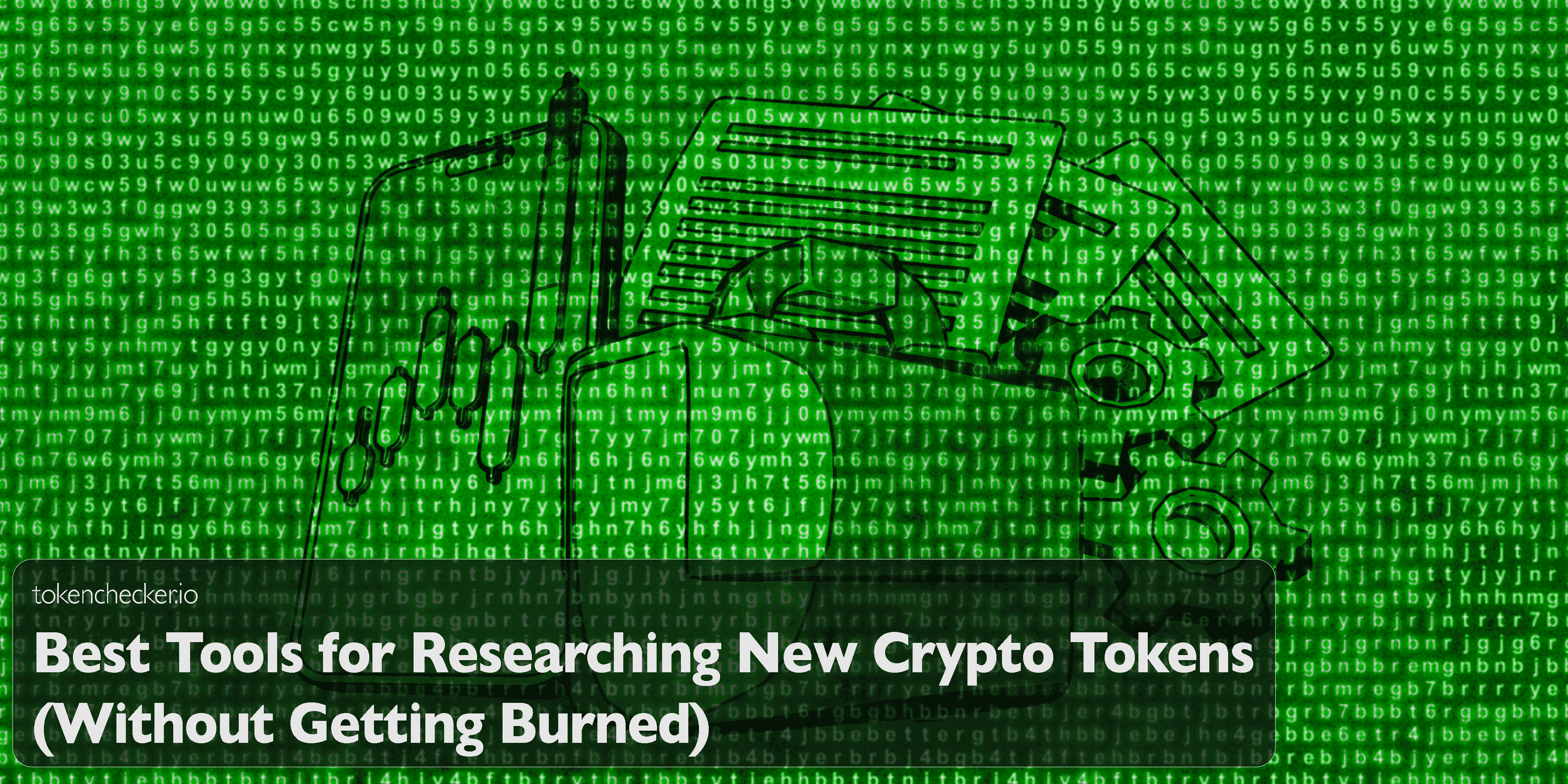 Illustration of a researcher using various crypto tools
