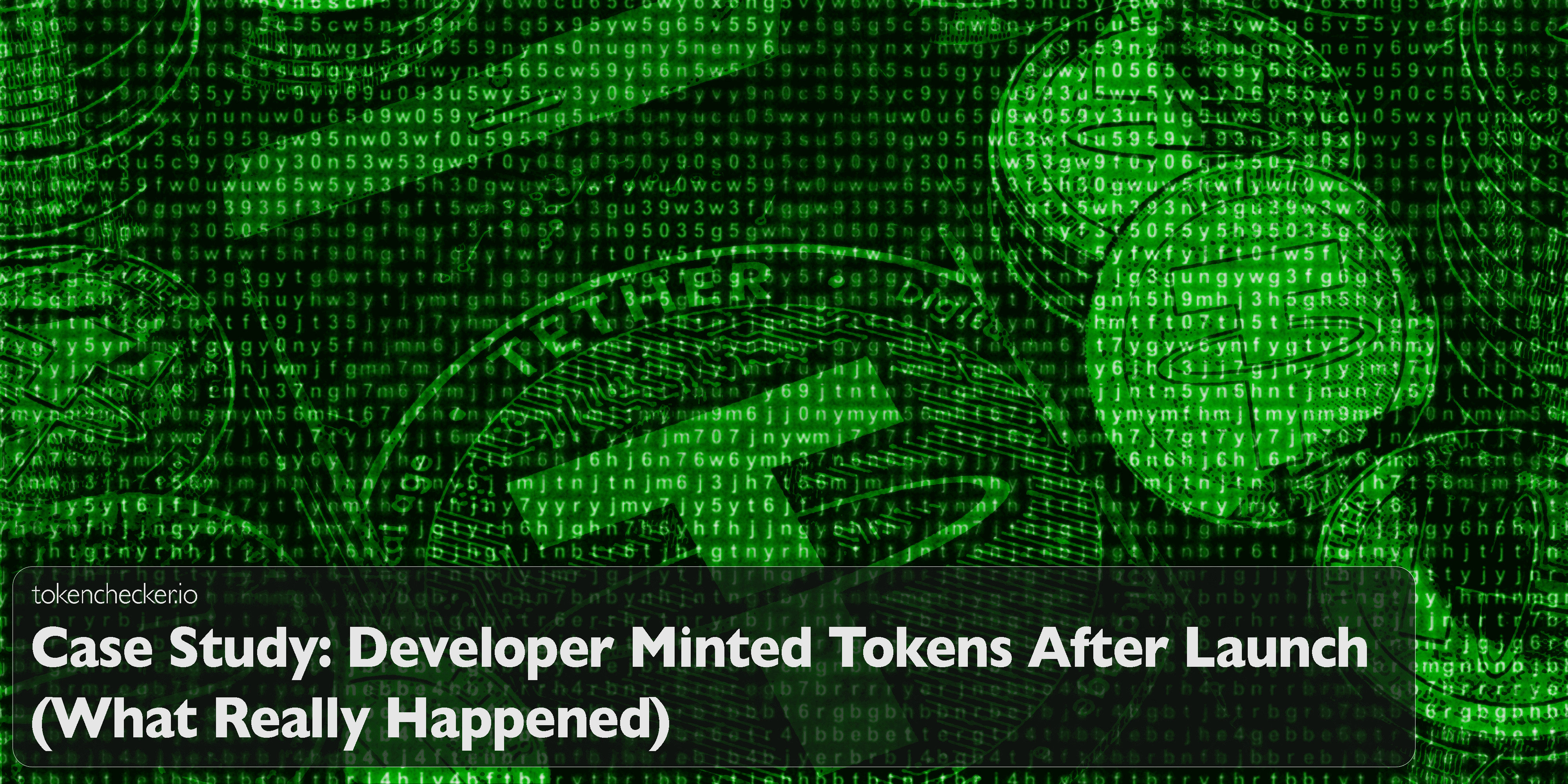 Illustration of a developer minting new tokens post-launch, causing a price crash