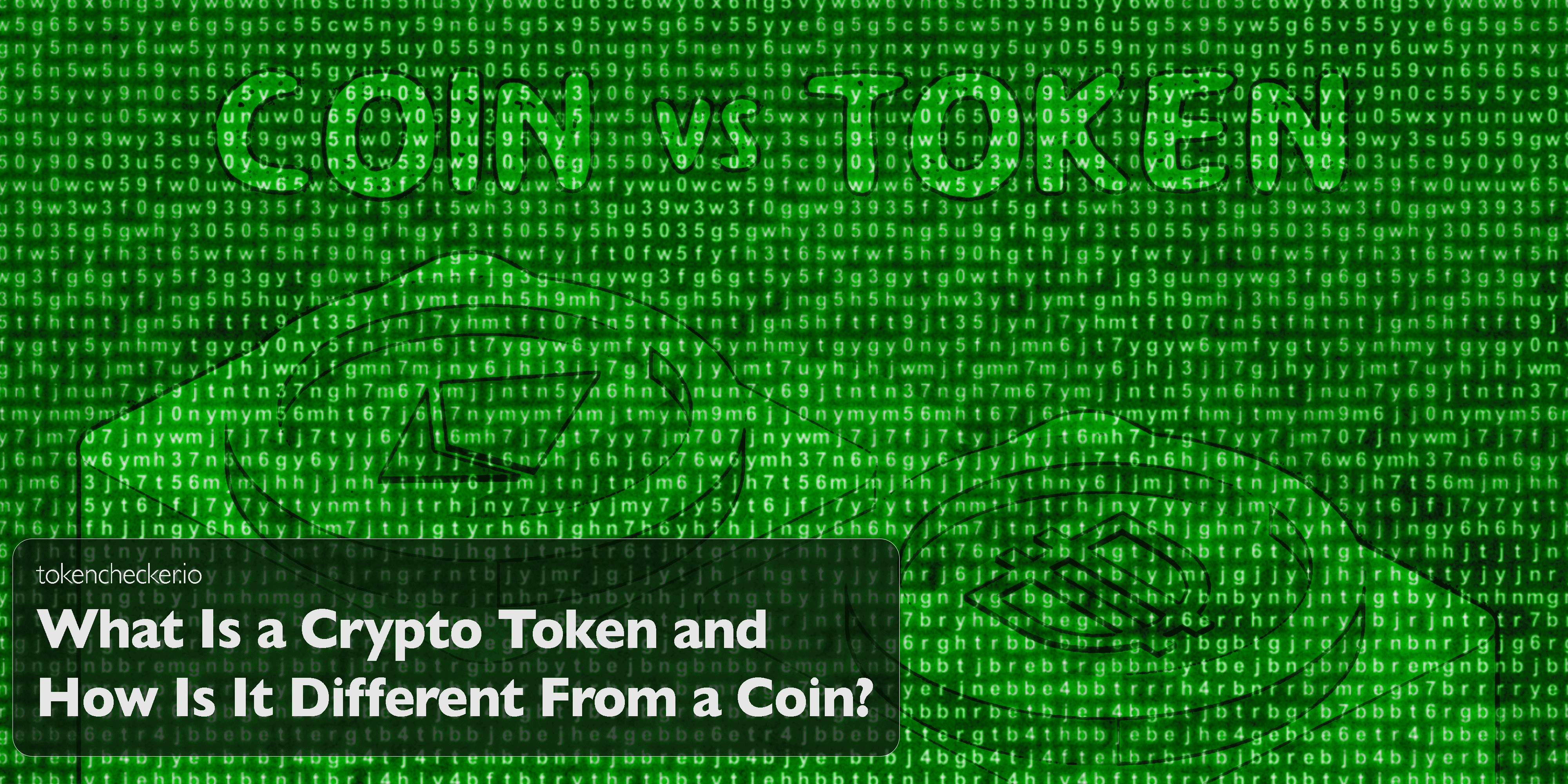 Illustration comparing a crypto coin and token