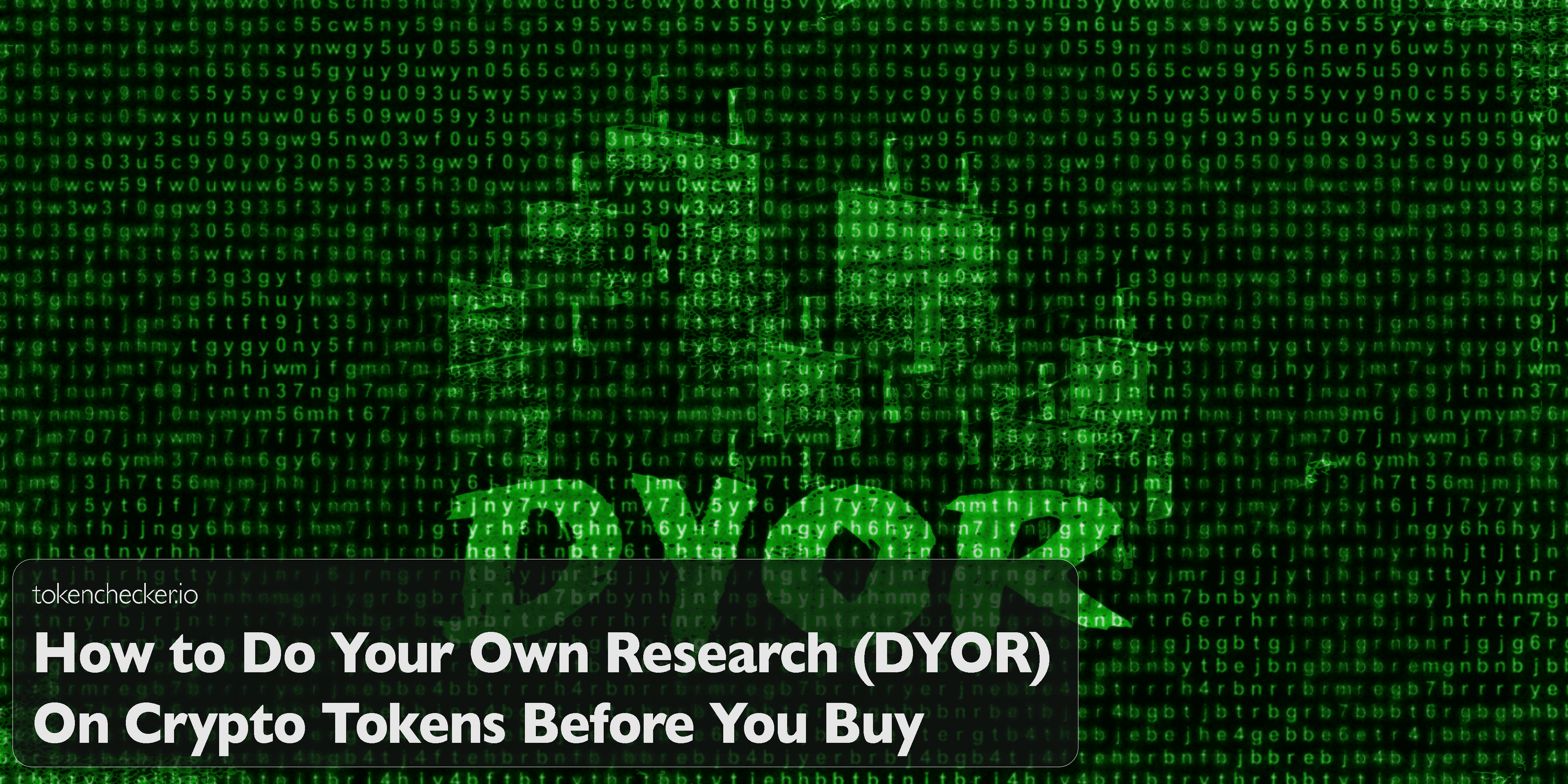 Illustration of a person researching a crypto token with various tools and charts