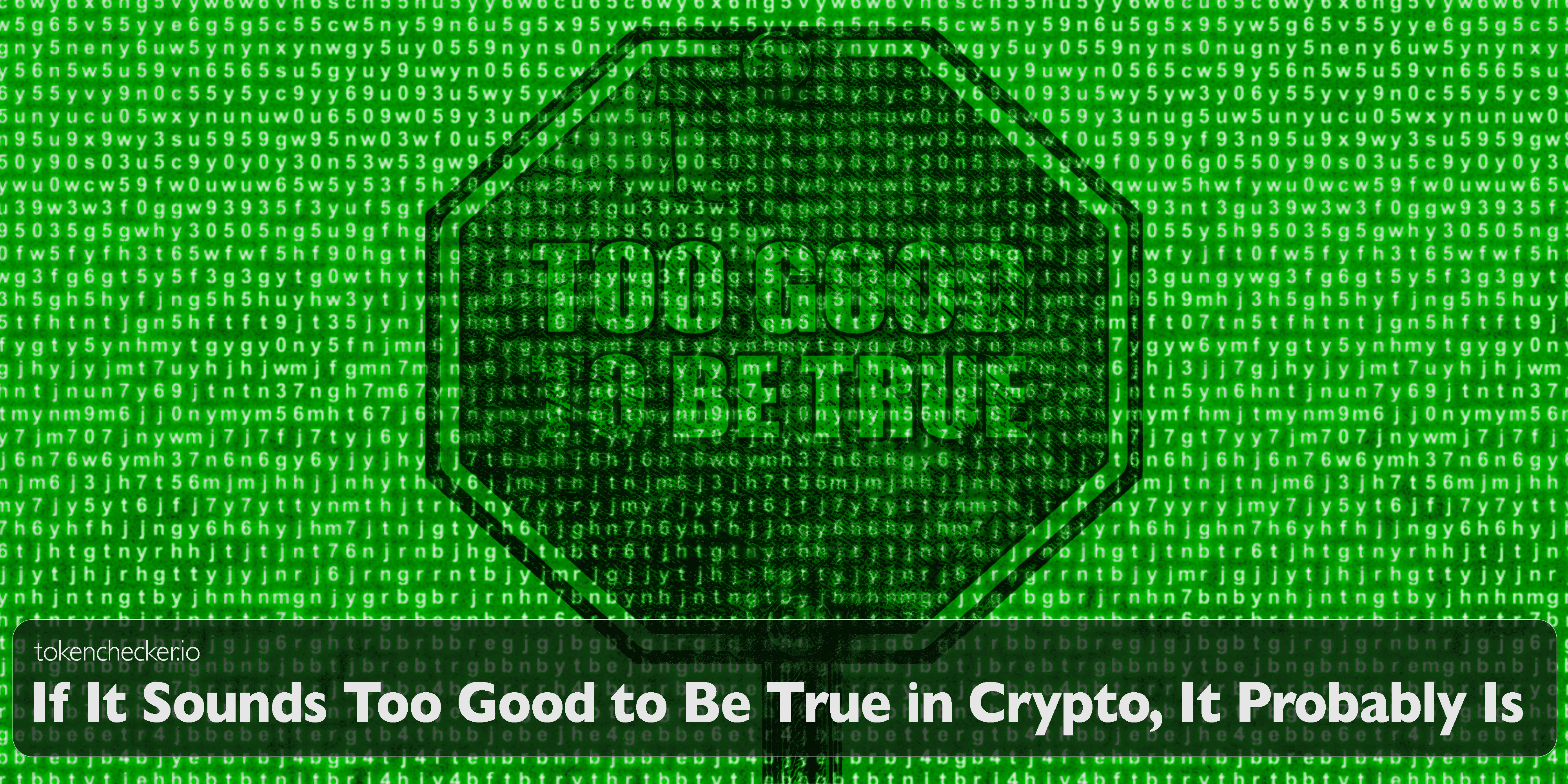 Illustration of a crypto scam that looks too good to be true