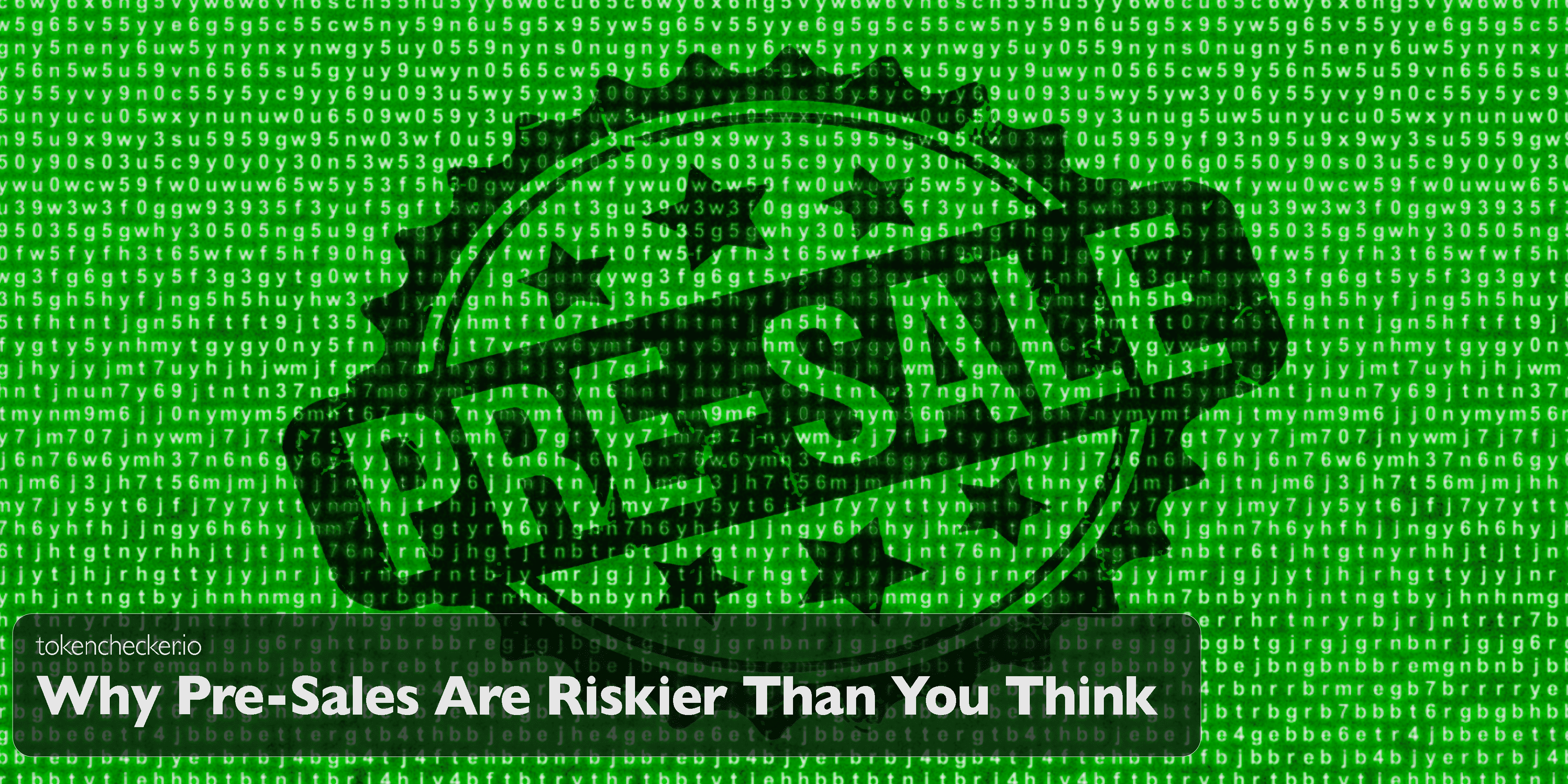 Illustration of a risky crypto pre-sale with warning signs